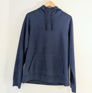 Matrix Men’s Heathered Navy Blue Funnel Neck Hoodie - Size Medium